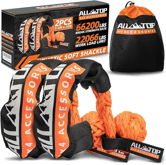 Soft Shackles-2PCS 3/4IN x24IN 66,200 Lbs