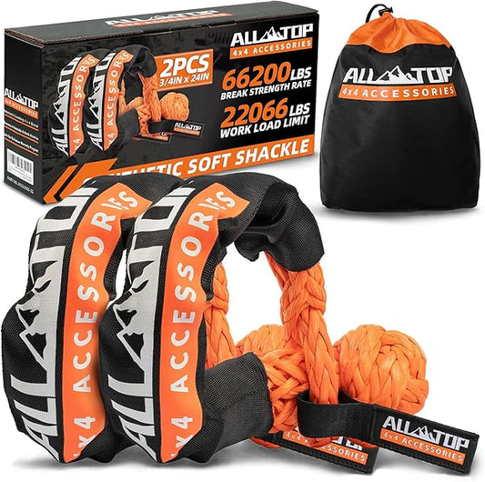 Soft Shackles-2PCS 3/4IN x24IN 66,200 Lbs