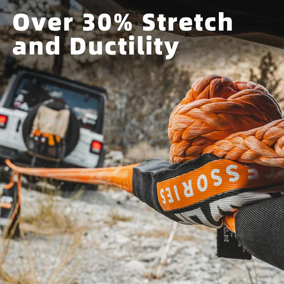 Kinetic Recovery Rope - 1in x 30ft - 48,000 Lbs - Orange Reflective