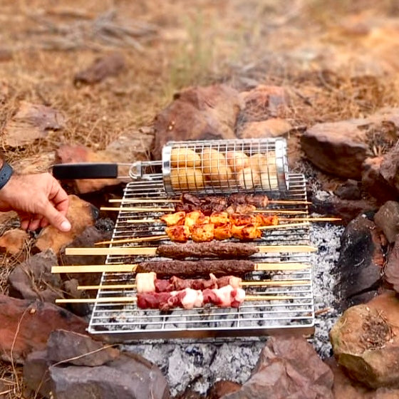 Actual footage of the basket used to grill potatoes