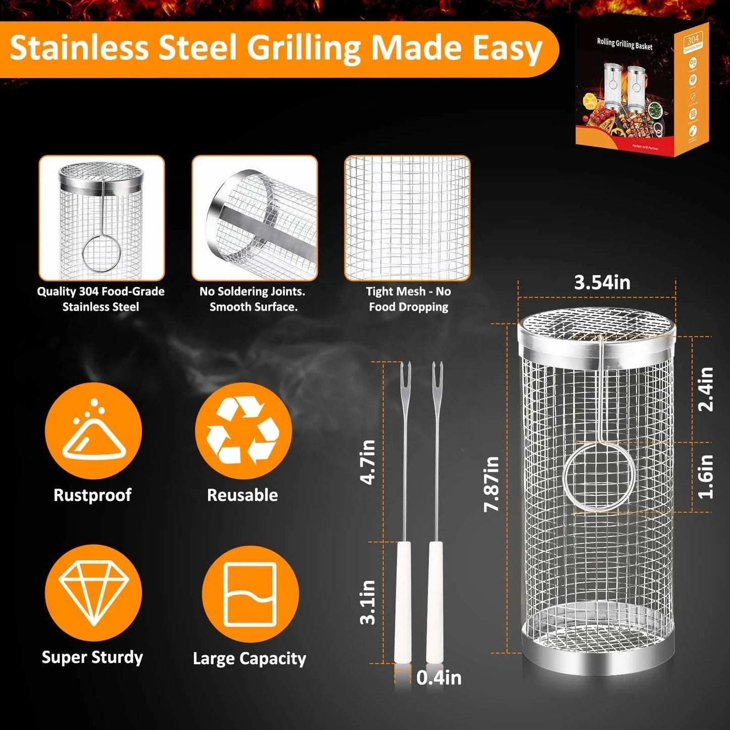 Grilling Rolling Baskets