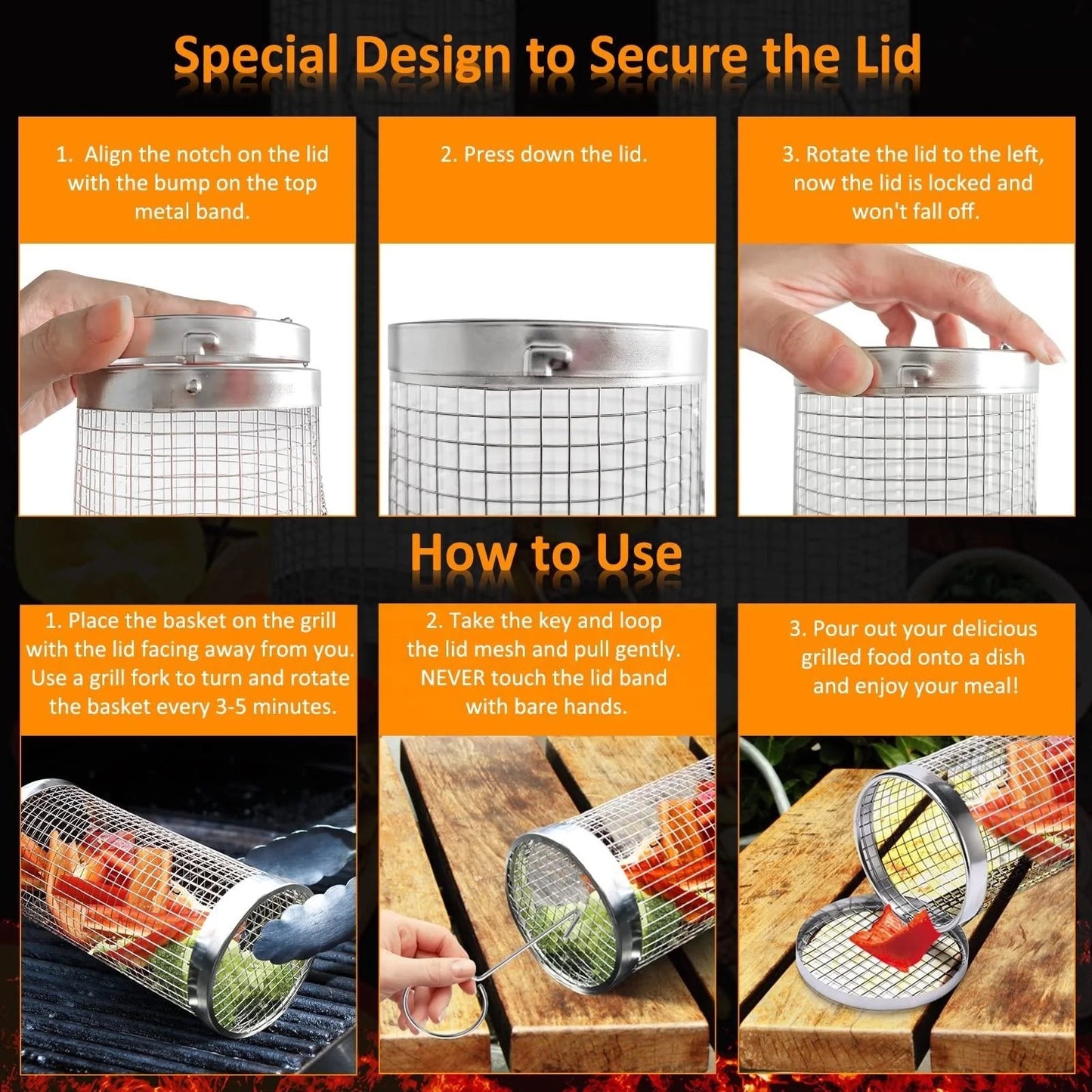 Grilling Rolling Baskets