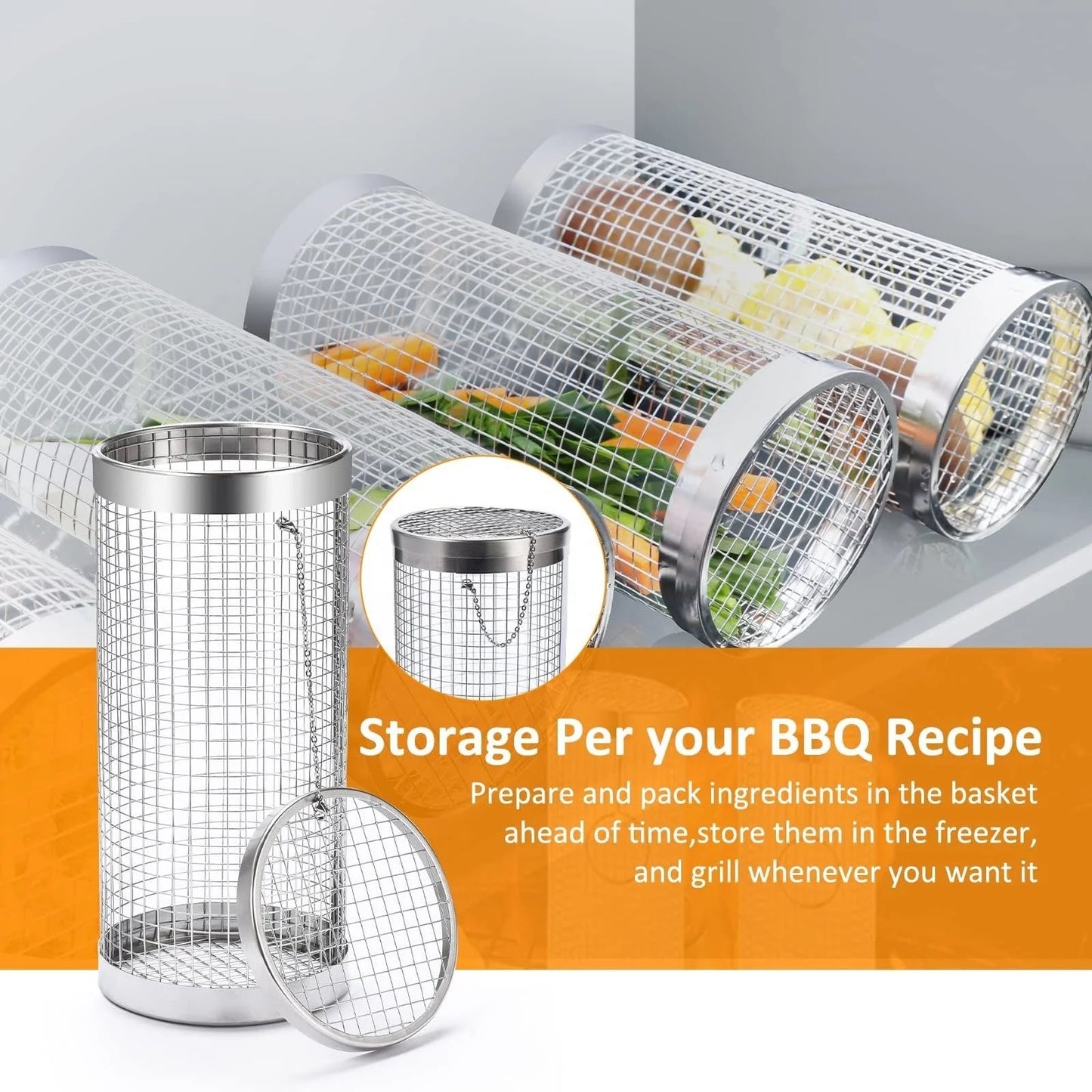 can be used to store meat and vegetables in the fridge prior to using them on grill