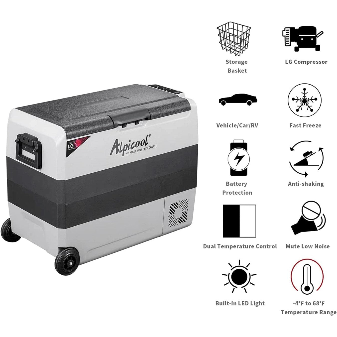 Alpicool - LGT60 Dual Zone Portable Refrigerator