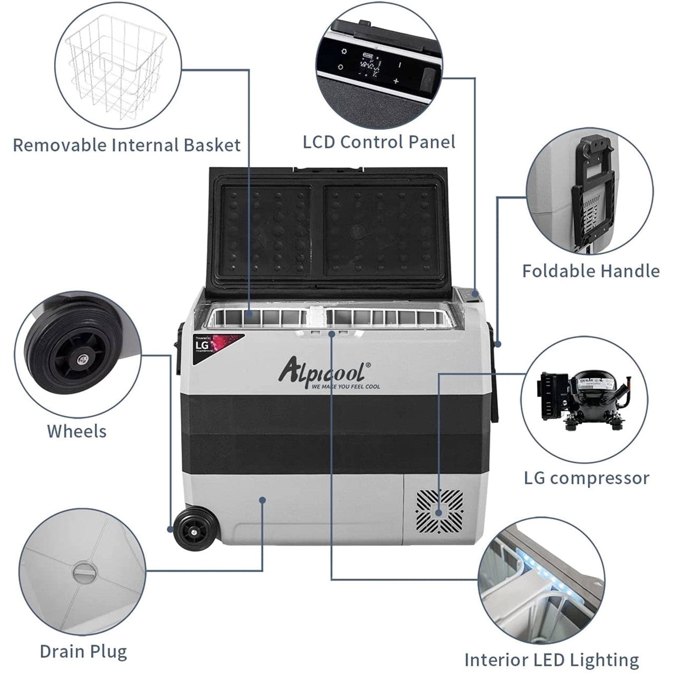 Alpicool - LGT60 Dual Zone Portable Refrigerator