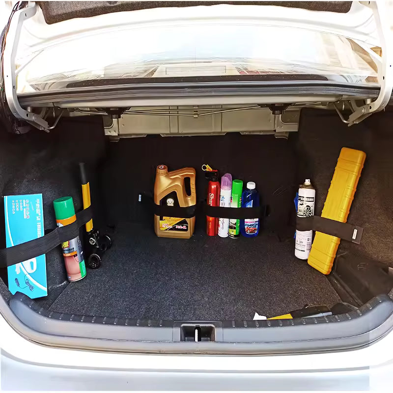 a decluttered and organized trunk